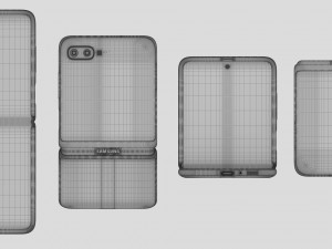samsung galaxy z flip black Model 3D