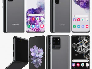 samsung galaxy s20 e s20 plus e s20 5g ultra e z flip cosmic preto cinza Modelo 3D