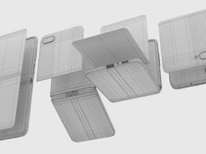 samsung galaxy s20 and s20 plus and s20 5g ultra and z flip cosmic black gray Model 3D