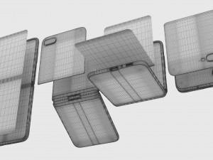samsung galaxy s20 and s20 plus and s20 5g ultra and z flip cosmic black gray Model 3D