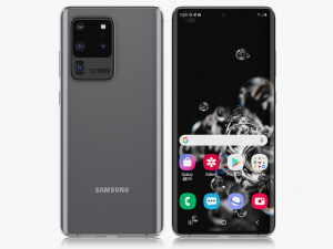 samsung galaxy s20 and s20 plus and s20 5g ultra and z flip cosmic black gray Model 3D