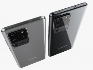 samsung galaxy s20 and s20 plus and s20 5g ultra and z flip cosmic black gray Model 3D