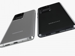 samsung galaxy s20 and s20 plus and s20 5g ultra and z flip cosmic black gray Model 3D