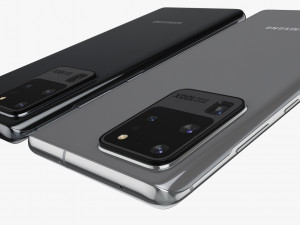 samsung galaxy s20 and s20 plus and s20 5g ultra and z flip cosmic black gray Model 3D