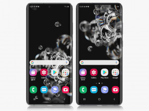 samsung galaxy s20 and s20 plus and s20 5g ultra and z flip cosmic black gray Model 3D