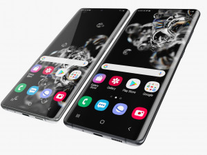 samsung galaxy s20 and s20 plus and s20 5g ultra and z flip cosmic black gray Model 3D