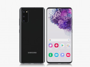 samsung galaxy s20 and s20 plus and s20 5g ultra and z flip cosmic black gray Model 3D