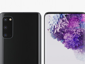 samsung galaxy s20 and s20 plus and s20 5g ultra and z flip cosmic black gray Model 3D