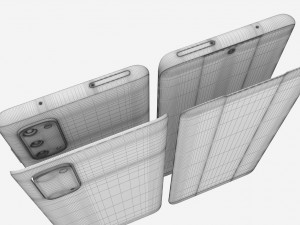 samsung galaxy s20 and s20 plus and s20 5g ultra and z flip cosmic black gray Model 3D
