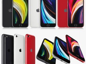 apple iphone se 2020 all colors 3D मॉडल