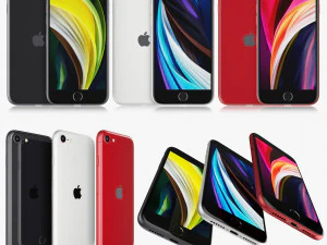 apple iphone se 2020 all colors 3D Model