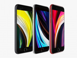 apple iphone se 2020 all colors 3D मॉडल