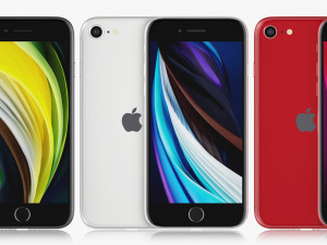 apple iphone se 2020 all colors 3D मॉडल
