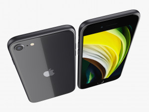 apple iphone se 2020 all colors 3D मॉडल