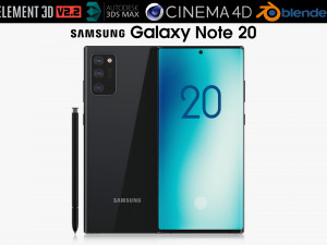 samsung galaxy note 20 black 3D मॉडल