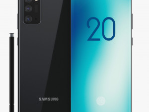 samsung galaxy note 20 black 3D मॉडल