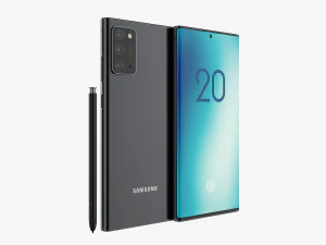 samsung galaxy note 20 black 3D Model