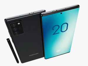 samsung galaxy note 20 black 3D Model