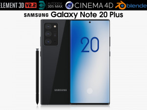 samsung galaxy note 20 plus black 3D Model