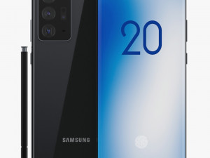 samsung galaxy note 20 plus black 3D Модель