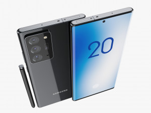 samsung galaxy note 20 plus black 3D Модель