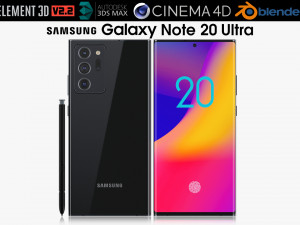samsung galaxy note 20 ultra black 3D Model