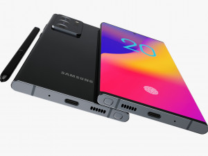 samsung galaxy note 20 ultra black 3D 模型
