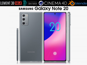 samsung galaxy note 20 gray 3D Model