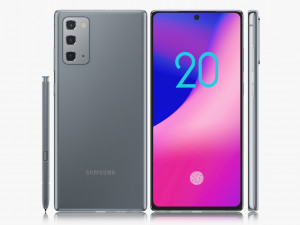 samsung galaxy note 20 gray 3D Model