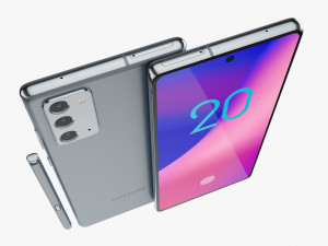 samsung galaxy note 20 gray 3D Model