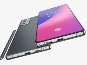 samsung galaxy note 20 gray 3D Model