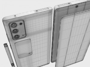 samsung galaxy note 20 gray 3D Model