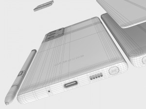 samsung galaxy note 20 gray 3D Model
