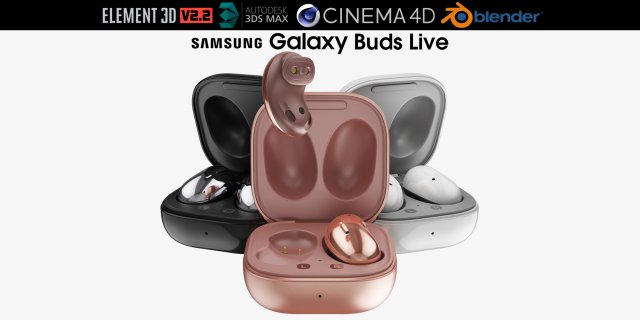 samsung galaxy buds live Model 3D .c4d .max .obj .3ds .fbx .stl .blend 