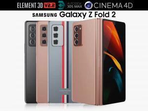 सैमसंग गैलेक्सी जेड फोल्ड 2 सभी रंग 3D मॉडल