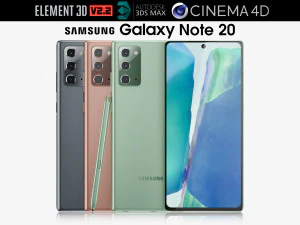 सैमसंग गैलेक्सी नोट 20 सभी रंग 3D मॉडल