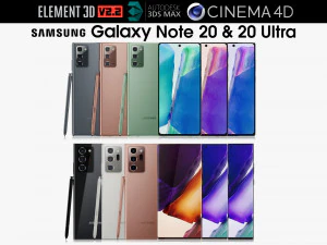 सैमसंग गैलेक्सी नोट 20 20 अल्ट्रा सभी रंग 3D मॉडल