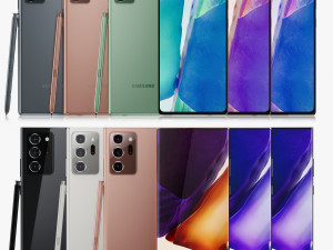samsung galaxy note 20 20 ultra all colors Modelo 3D
