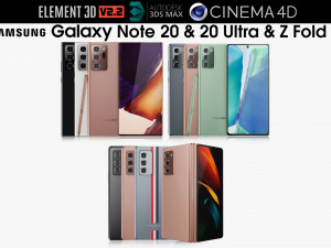 samsung galaxy note 20 20 ultra z fold 2 all colors 3D मॉडल