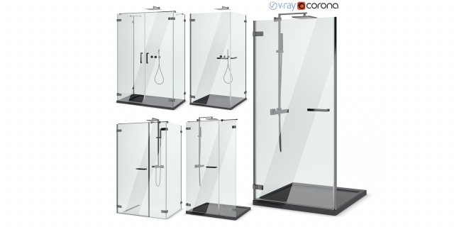 cabin showers radaway arta black set 102 3D मॉडल .c4d .max .obj .3ds .fbx .stl .blend 