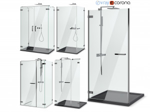 cabin showers radaway arta black set 102 3D Модель