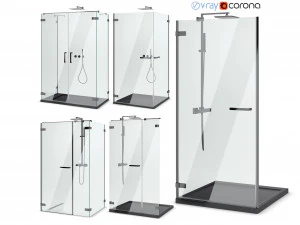 kabiny prysznicowe radaway arta czarny zestaw 102 Model 3D