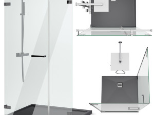 cabin showers radaway arta black set 102 3D मॉडल