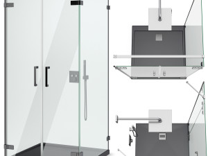 cabin showers radaway arta black set 103 3D 모델