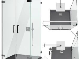 cabin showers radaway arta black set 103 3D Model