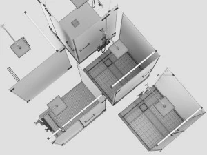 cabin showers radaway arta black set 103 3D Model