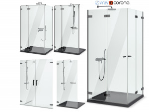 cabin showers radaway arta black set 104 3D Model