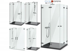 kabiny prysznicowe radaway arta czarny zestaw 104 Model 3D