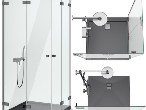 cabin showers radaway arta black set 104 3D Model