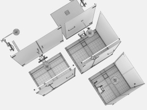 cabin showers radaway arta black set 104 3D Model